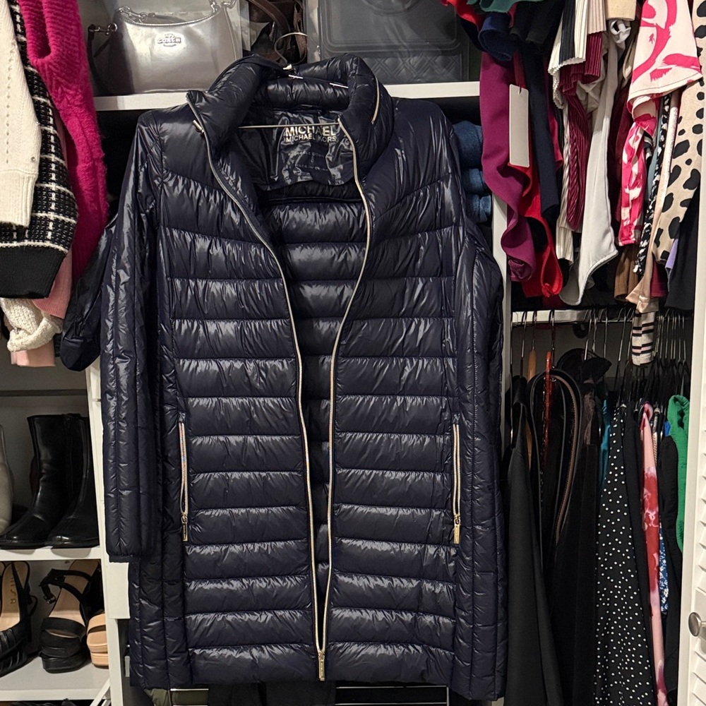 Michael Kors Midnight Blue Puffer Coat - Picture 3 of 4